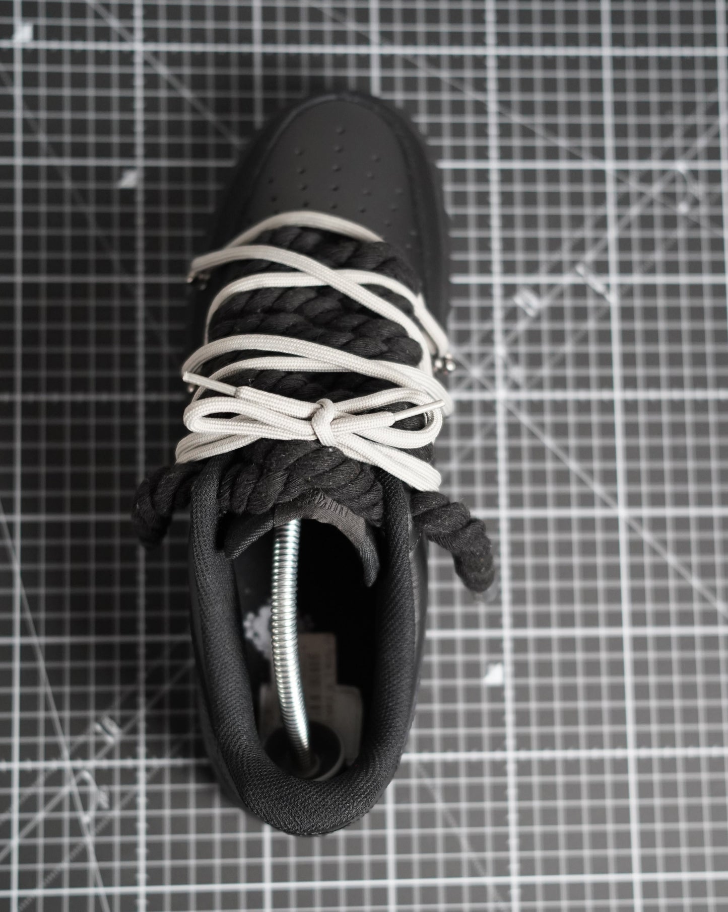 Custom Nike AF1 Black “ROPE LACES” Dunk Grau