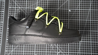 Custom Sneakers Black “ROPE LACES” Dunk Lime Green