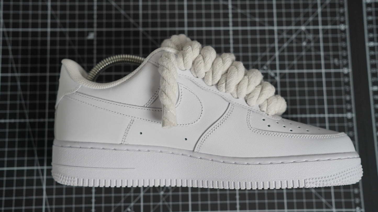 Custom Nike AF1 Weiß “Rope Laces”