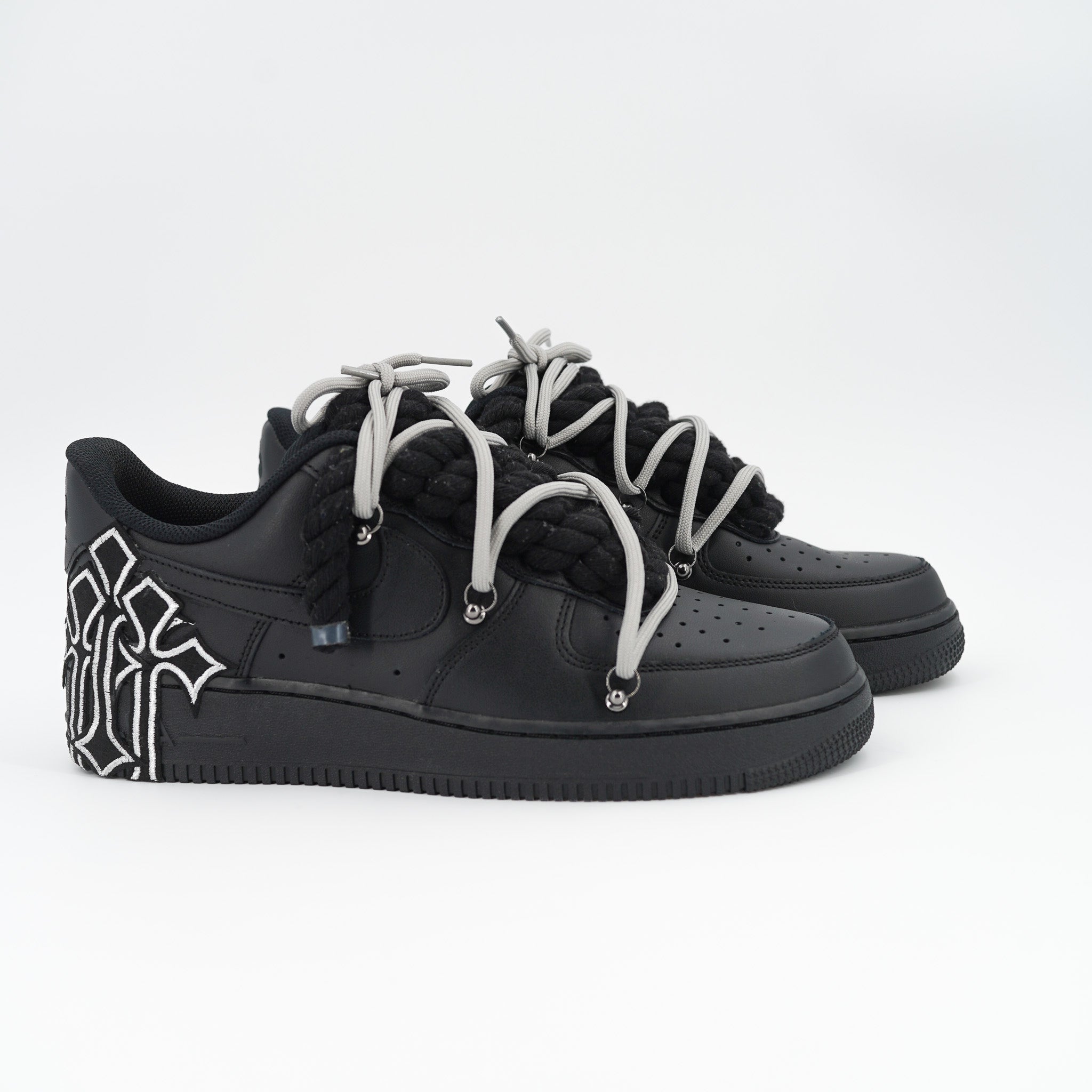 Custom Sneakers '' Rope Laces '' Thorns Black