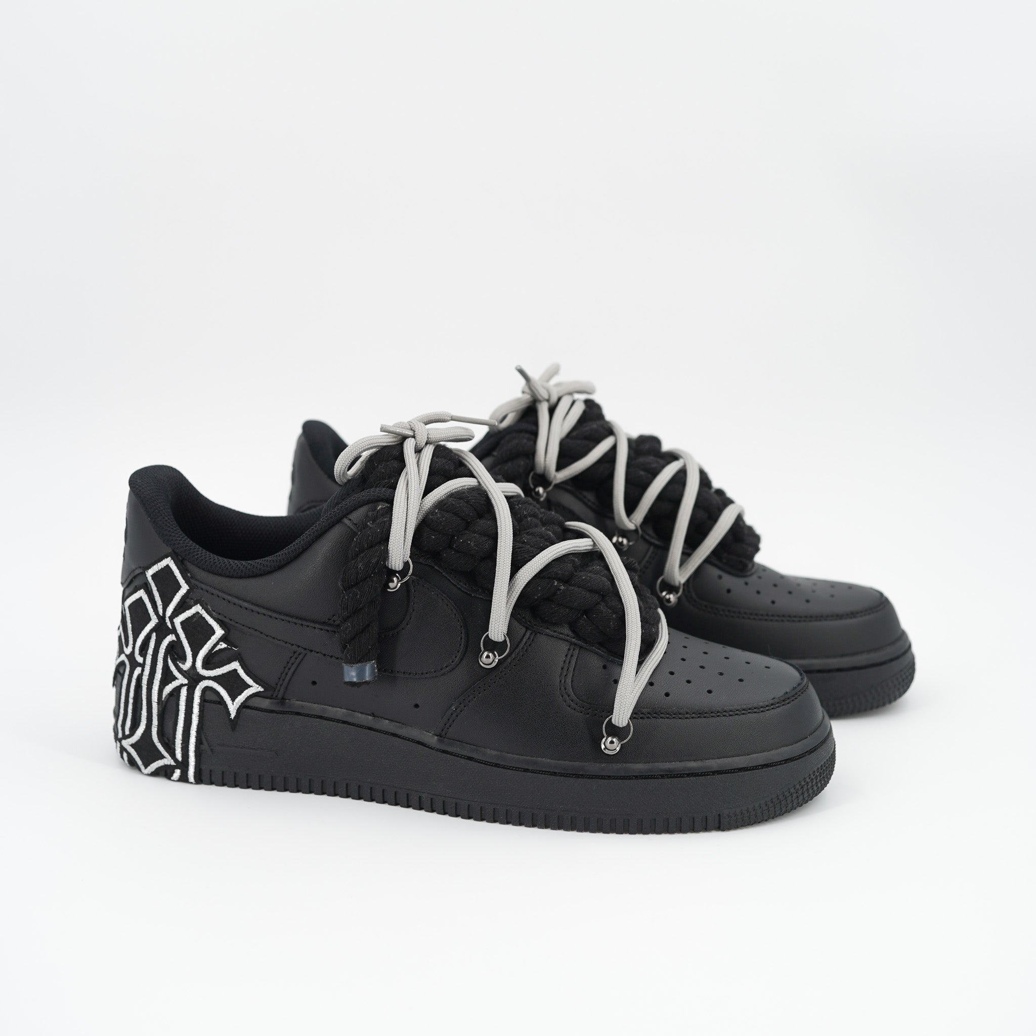 Custom Sneakers '' Rope Laces '' Thorns Black