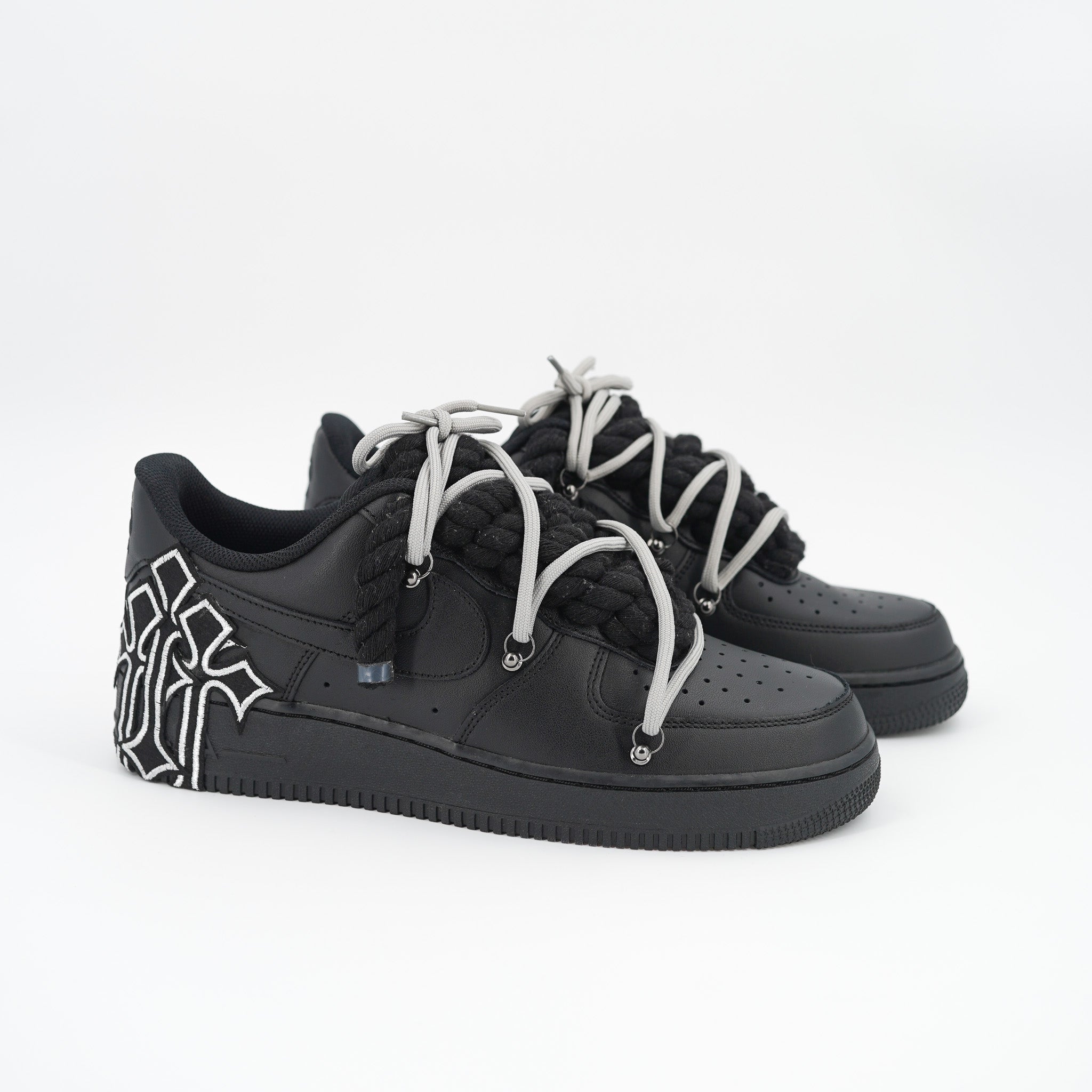 Custom Sneakers '' Rope Laces '' Thorns Black