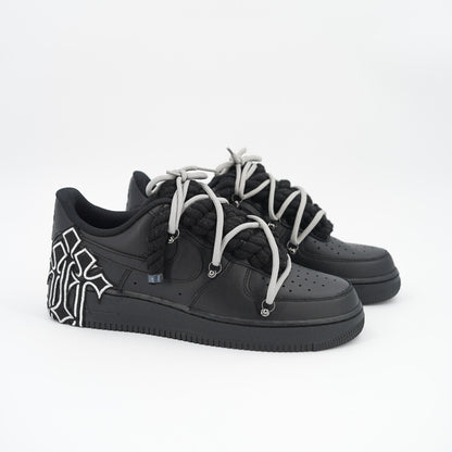 Custom Sneakers '' Rope Laces '' Thorns Black