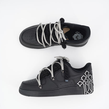 Custom Sneakers '' Rope Laces '' Thorns Black