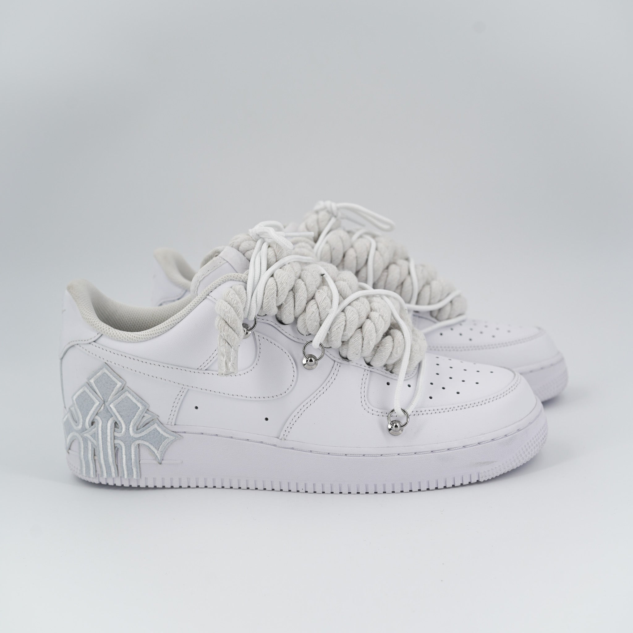 Custom Sneakers '' Rope Laces '' Thorns White
