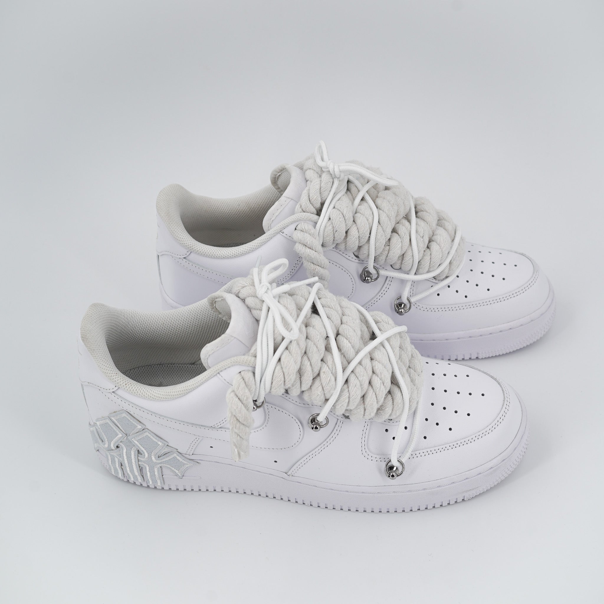Custom Sneakers '' Rope Laces '' Thorns White