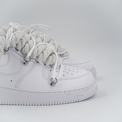 Custom Sneakers '' Rope Laces '' Thorns White