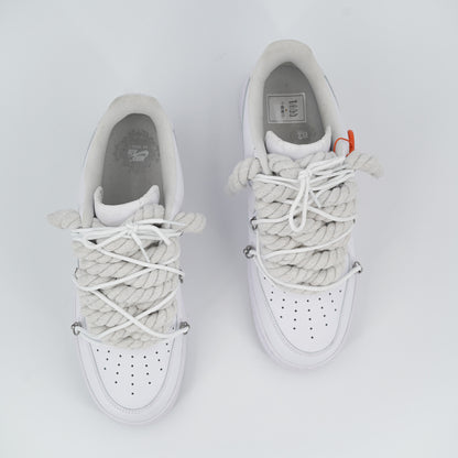 Custom Sneakers '' Rope Laces '' Thorns White