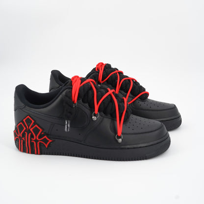 Custom Sneakers '' Rope Laces '' Thorns Red