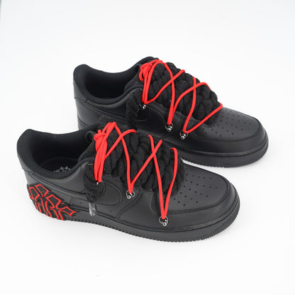 Custom Sneakers '' Rope Laces '' Thorns Red