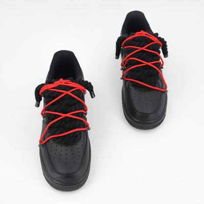 Custom Sneakers '' Rope Laces '' Thorns Red