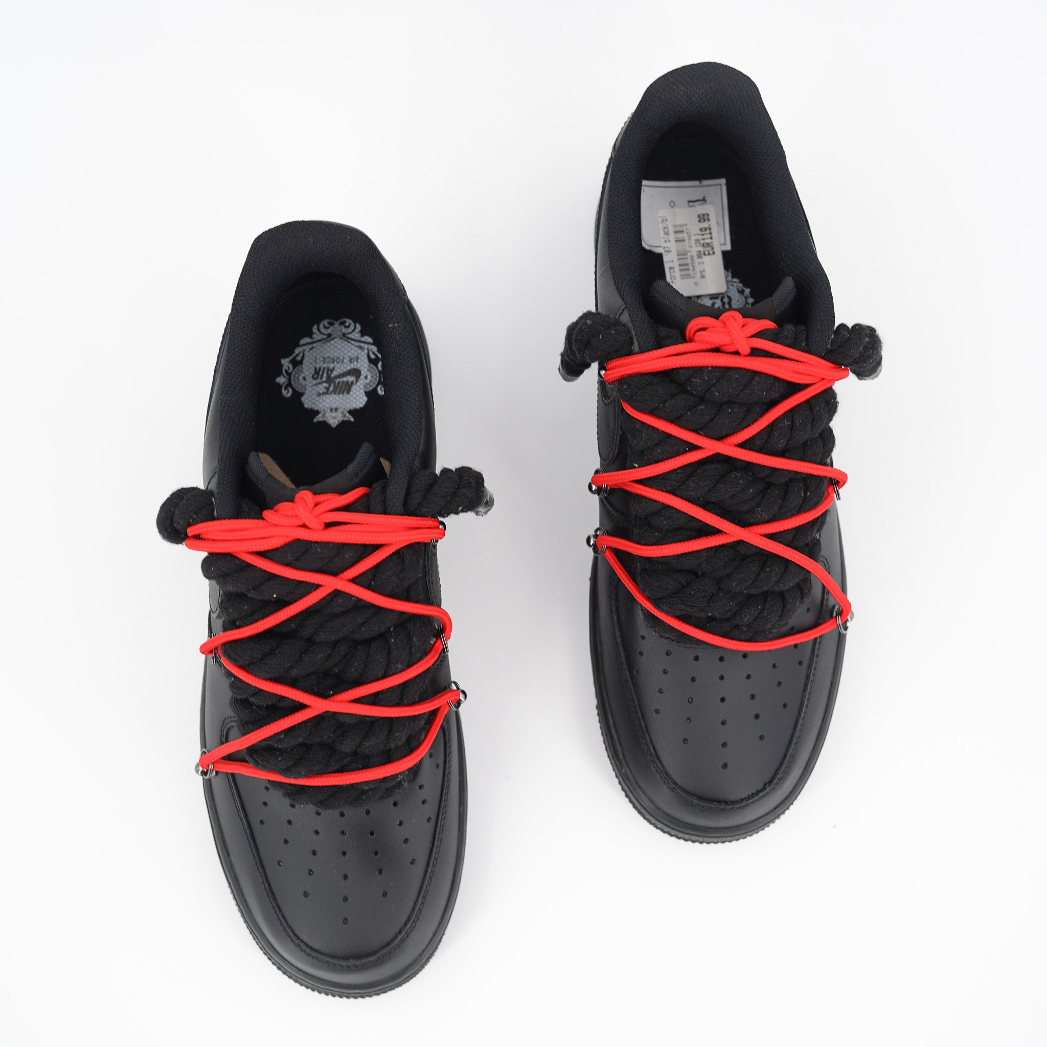 Custom Sneakers '' Rope Laces '' Thorns Red
