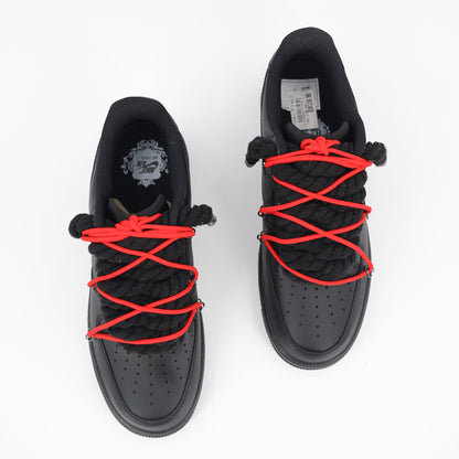 Custom Sneakers '' Rope Laces '' Thorns Red