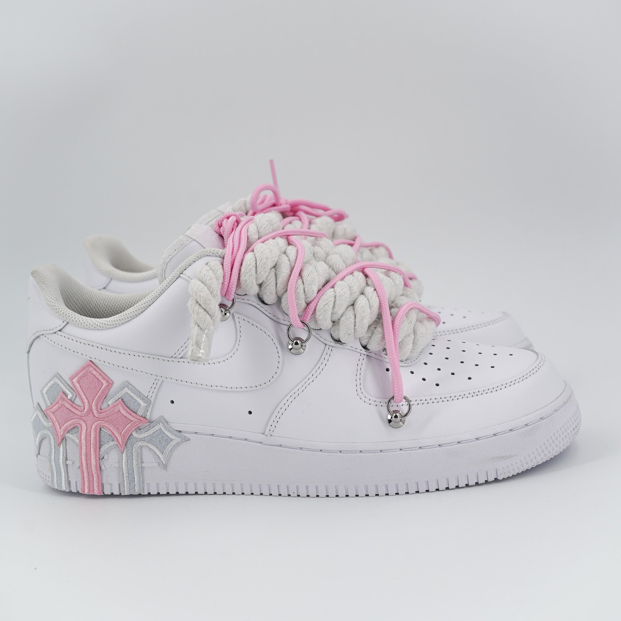 Custom Sneakers '' Rope Laces '' Thorns Pink