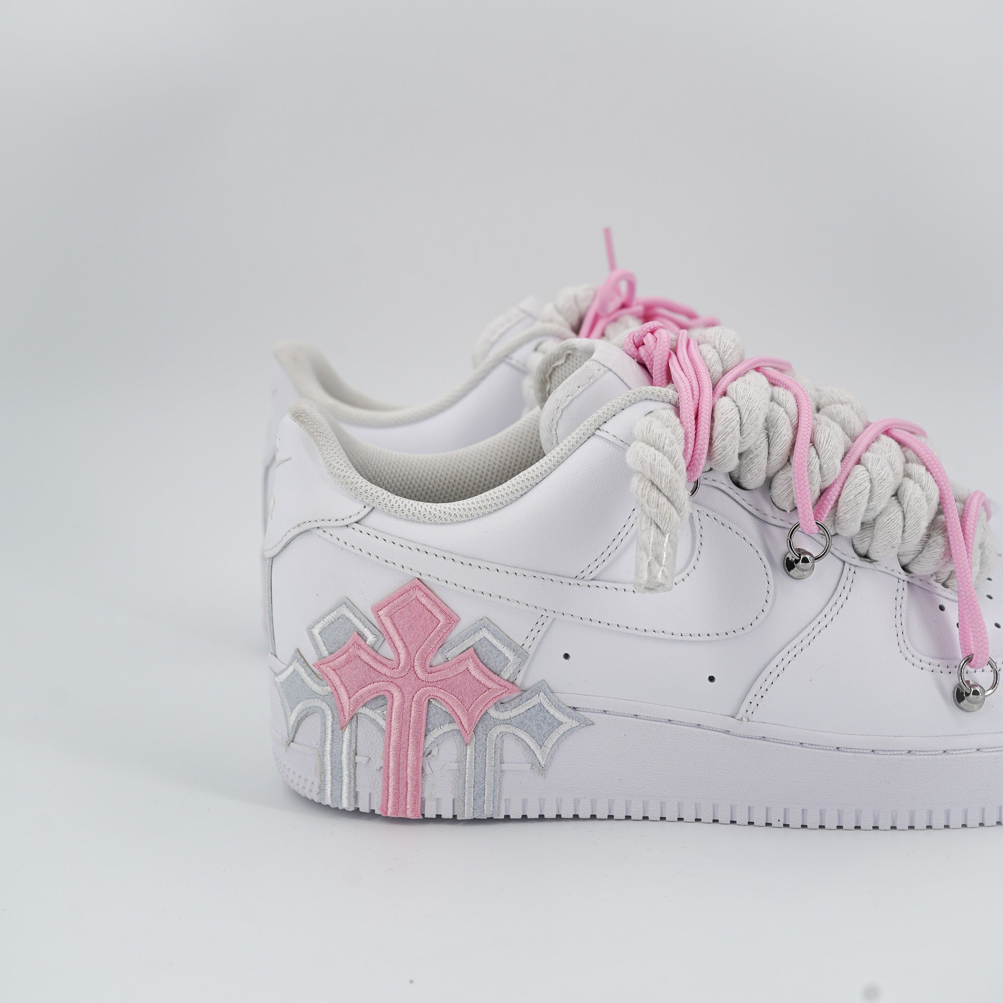 Custom Sneakers '' Rope Laces '' Thorns Pink
