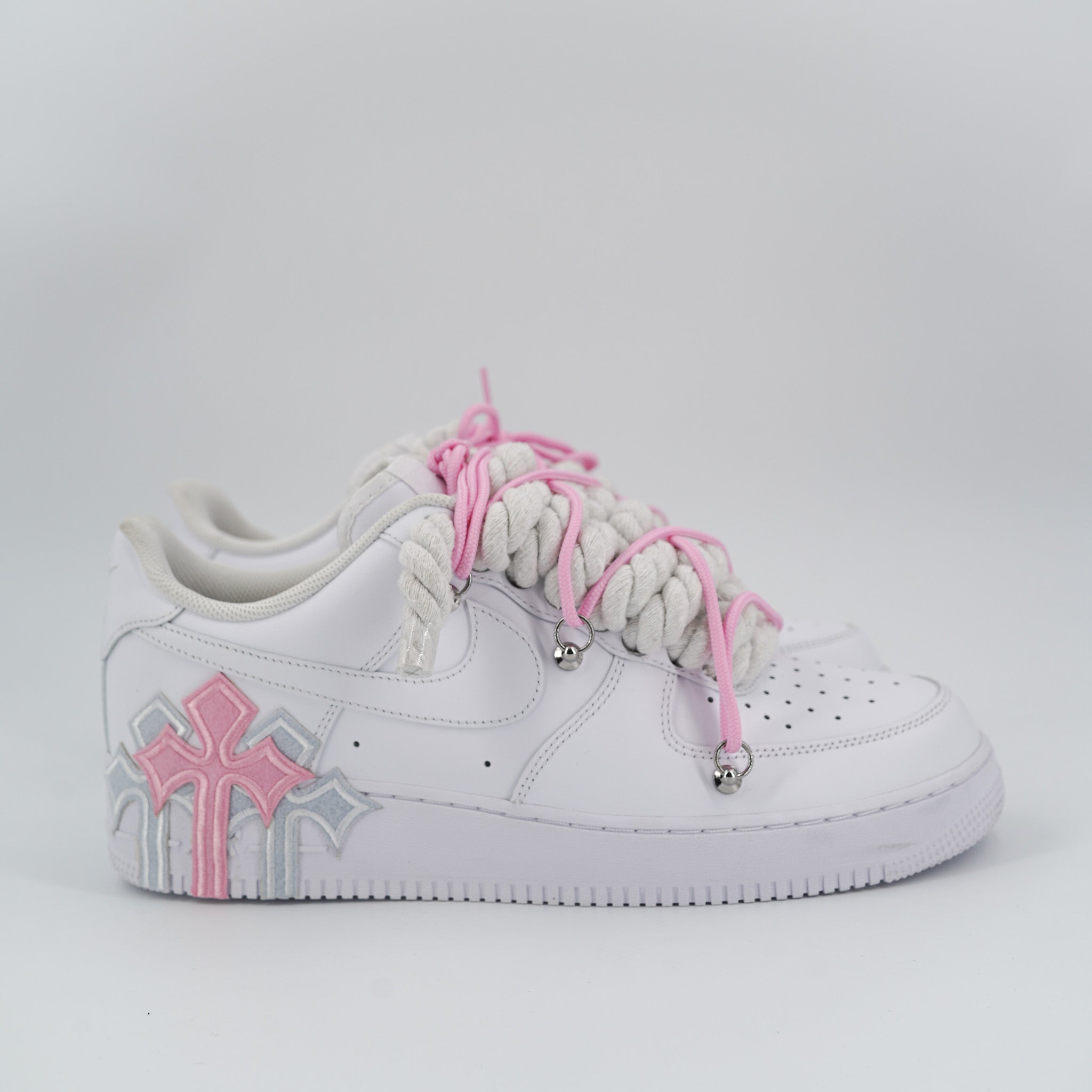 Custom Sneakers '' Rope Laces '' Thorns Pink