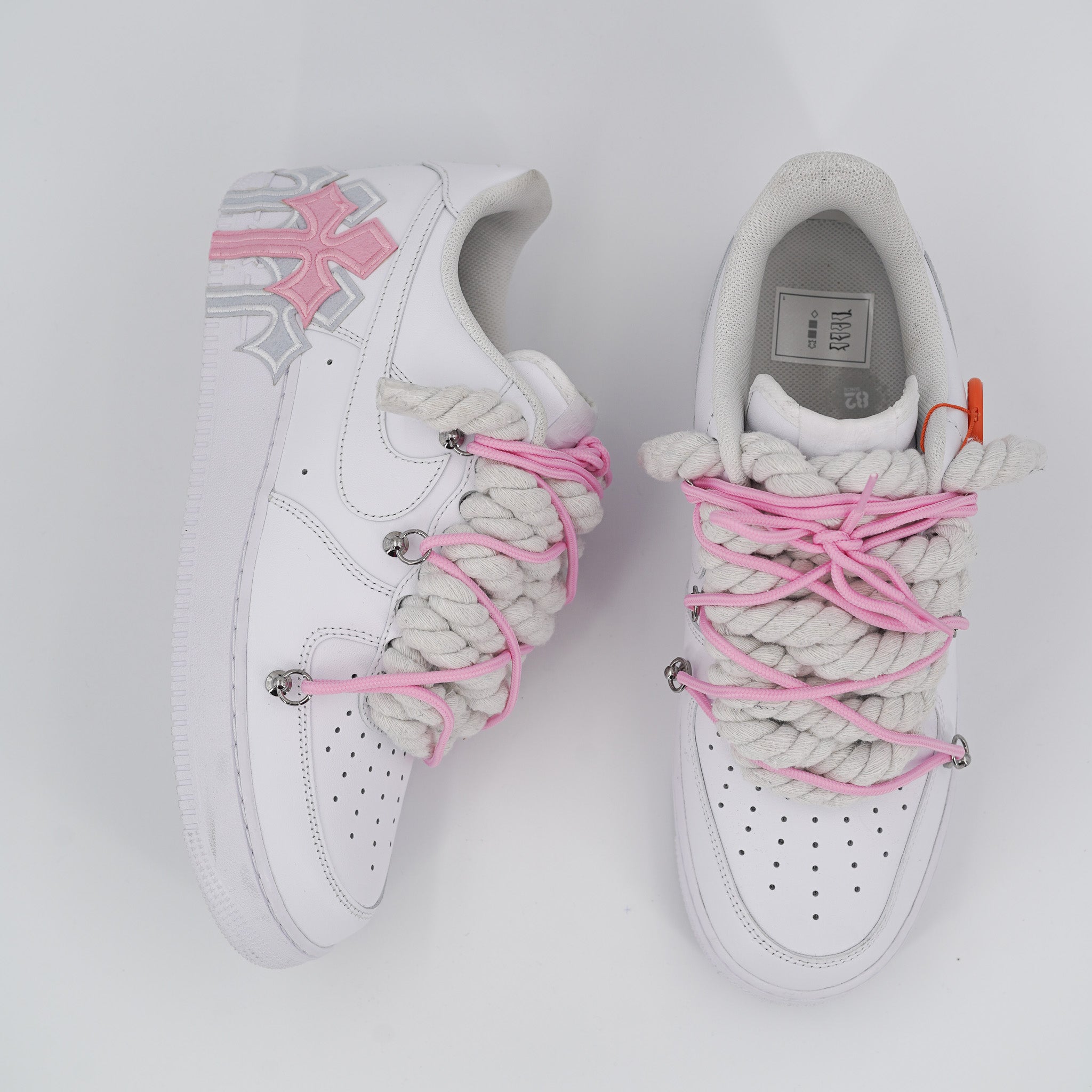 Custom Sneakers '' Rope Laces '' Thorns Pink
