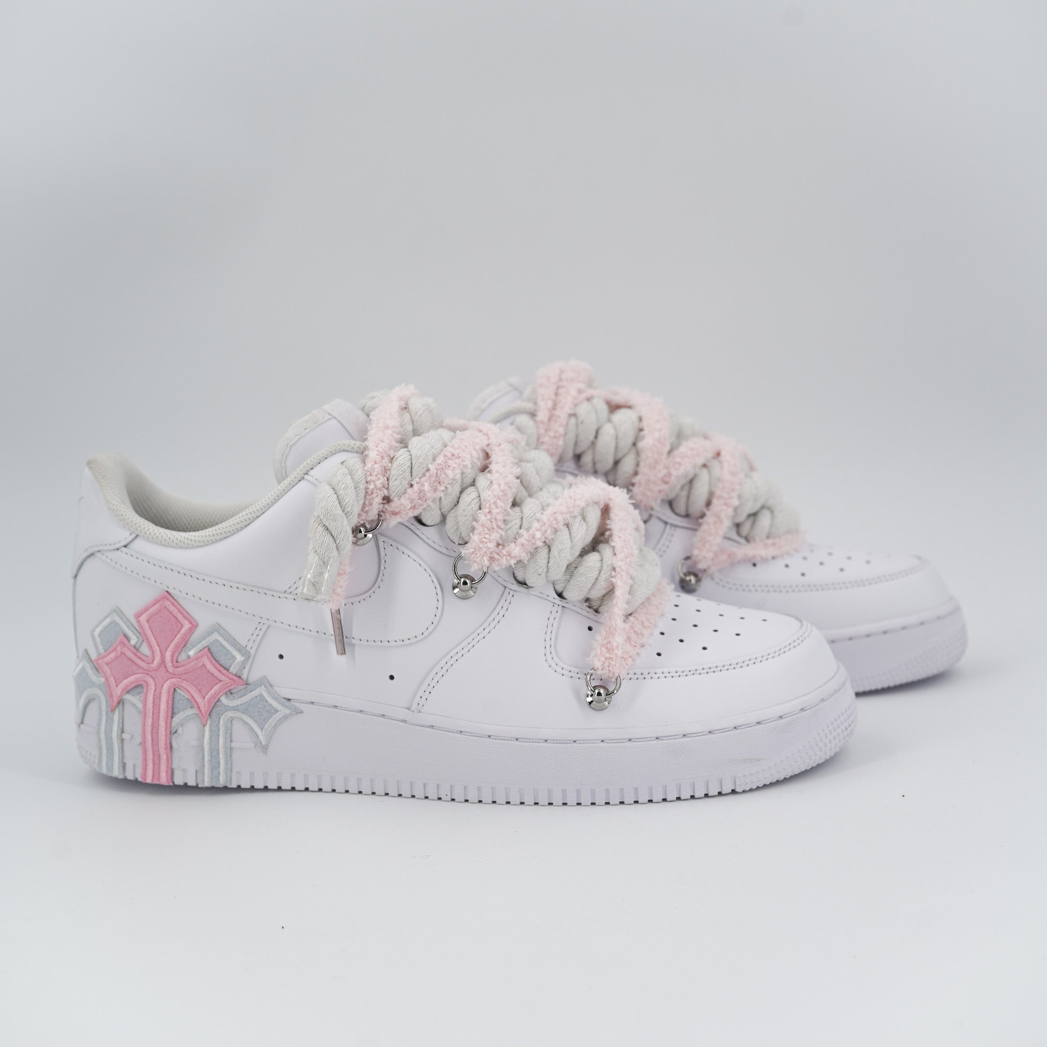 Custom Sneakers '' Rope Laces '' Thorns Rope Pink
