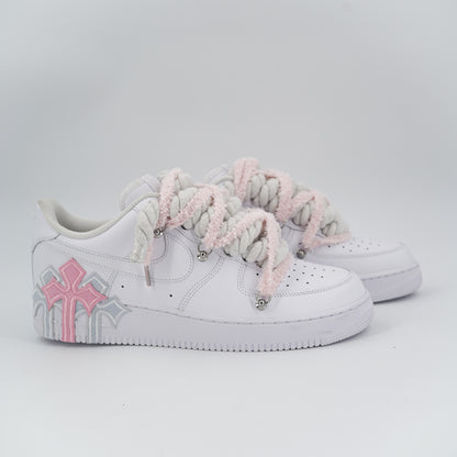 Custom Sneakers '' Rope Laces '' Thorns Rope Pink