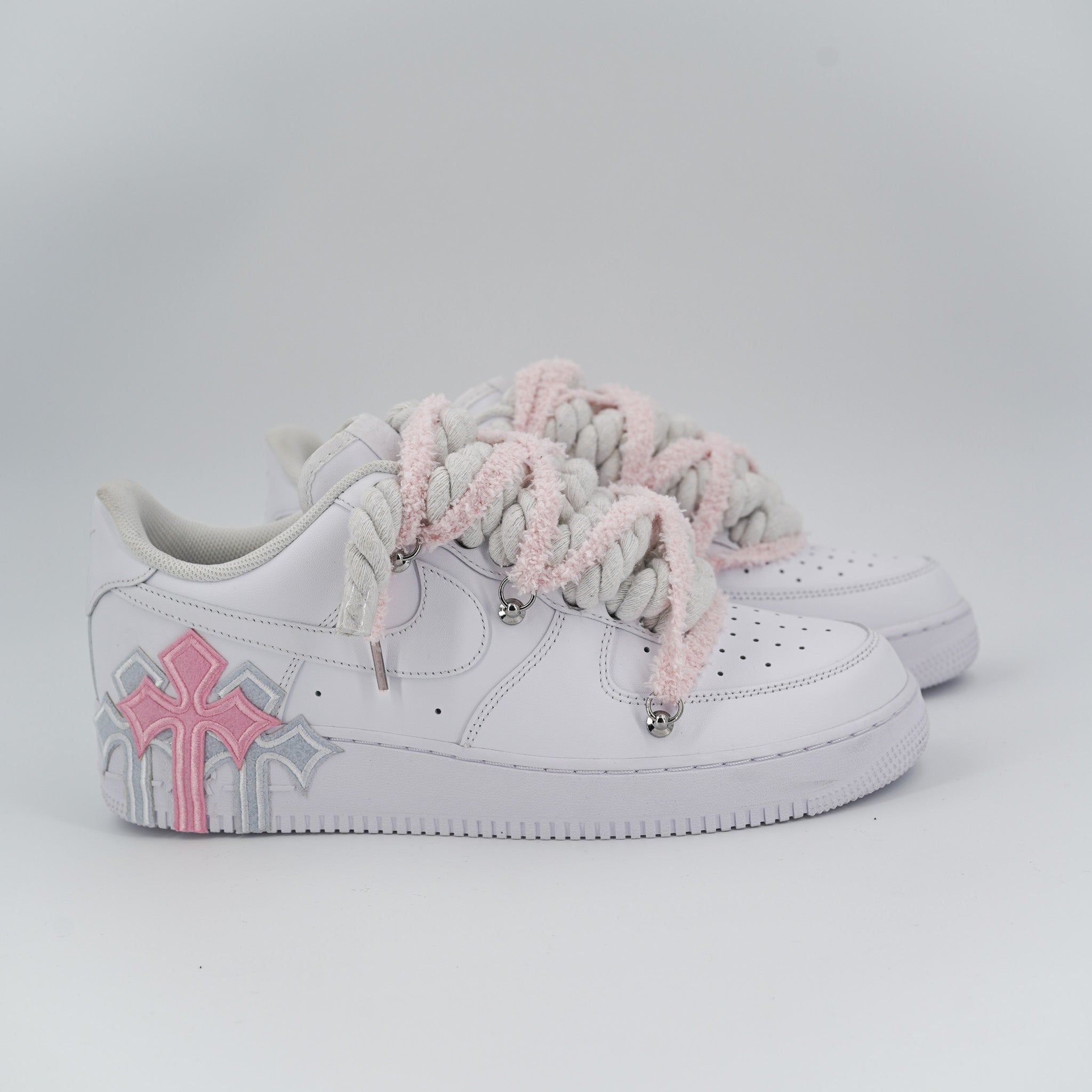 Custom Sneakers '' Rope Laces '' Thorns Rope Pink