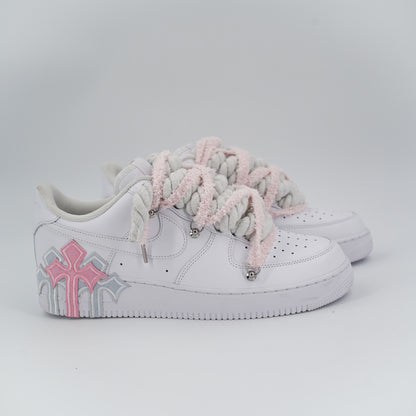 Custom Sneakers '' Rope Laces '' Thorns Rope Pink