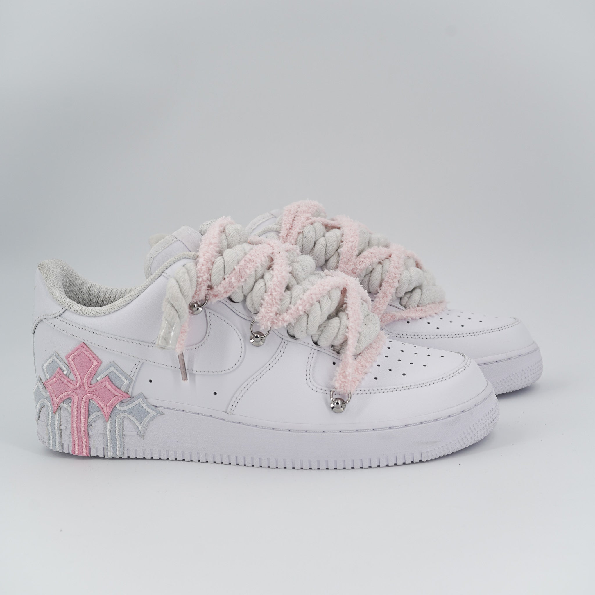 Custom Sneakers '' Rope Laces '' Thorns Rope Pink