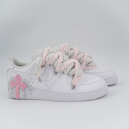 Custom Sneakers '' Rope Laces '' Thorns Rope Pink