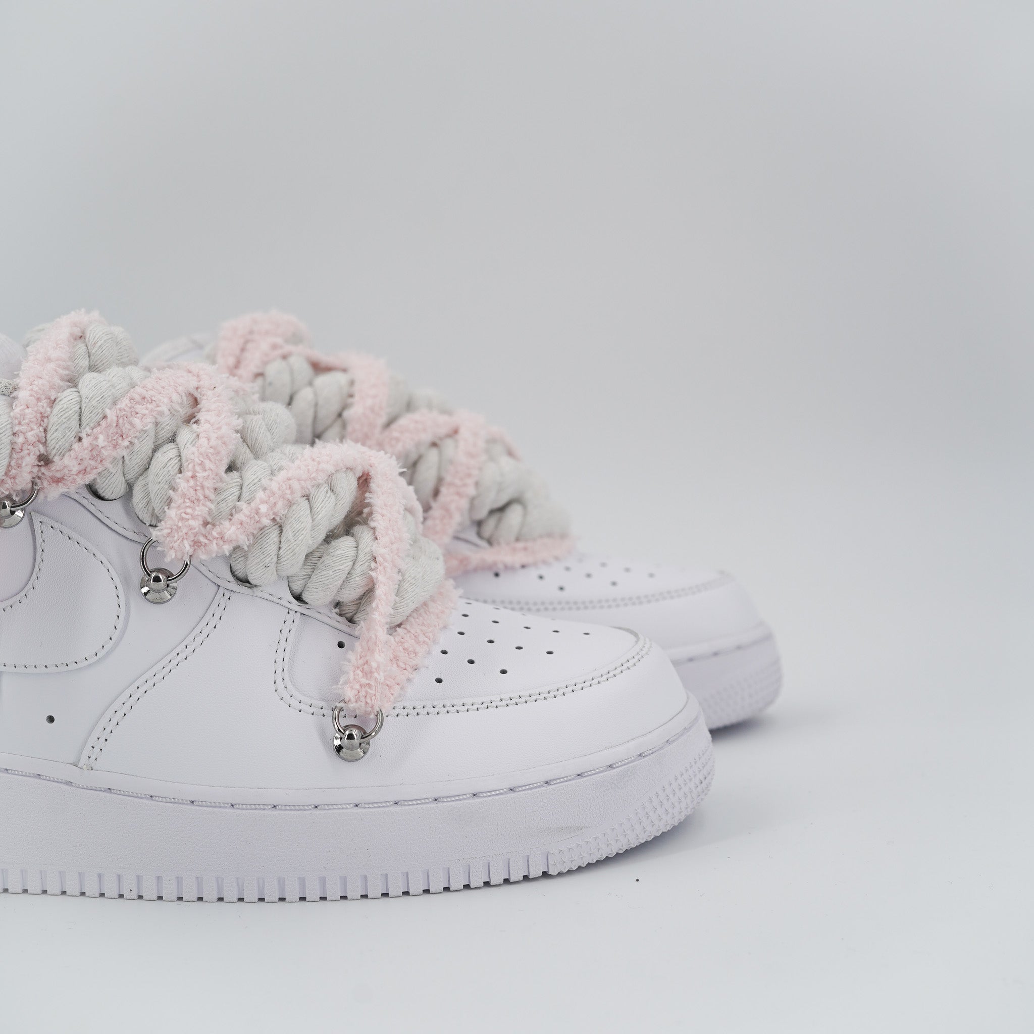 Custom Sneakers '' Rope Laces '' Thorns Rope Pink