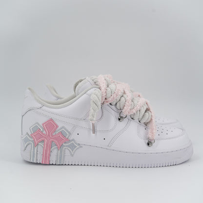 Custom Sneakers '' Rope Laces '' Thorns Rope Pink
