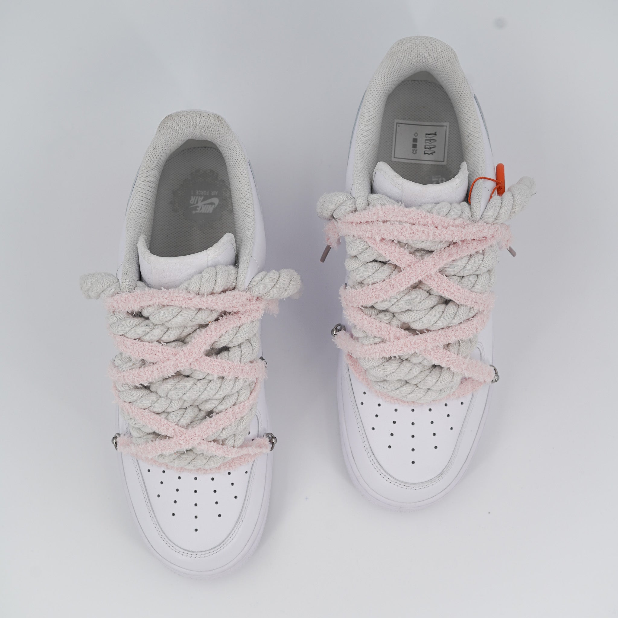 Custom Sneakers '' Rope Laces '' Thorns Rope Pink
