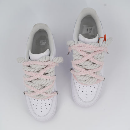 Custom Sneakers '' Rope Laces '' Thorns Rope Pink