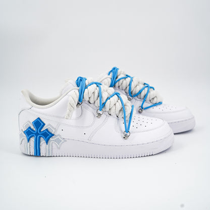 Custom Sneakers '' Rope Laces '' Thorns Blue