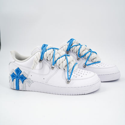 Custom Sneakers '' Rope Laces '' Thorns Blue