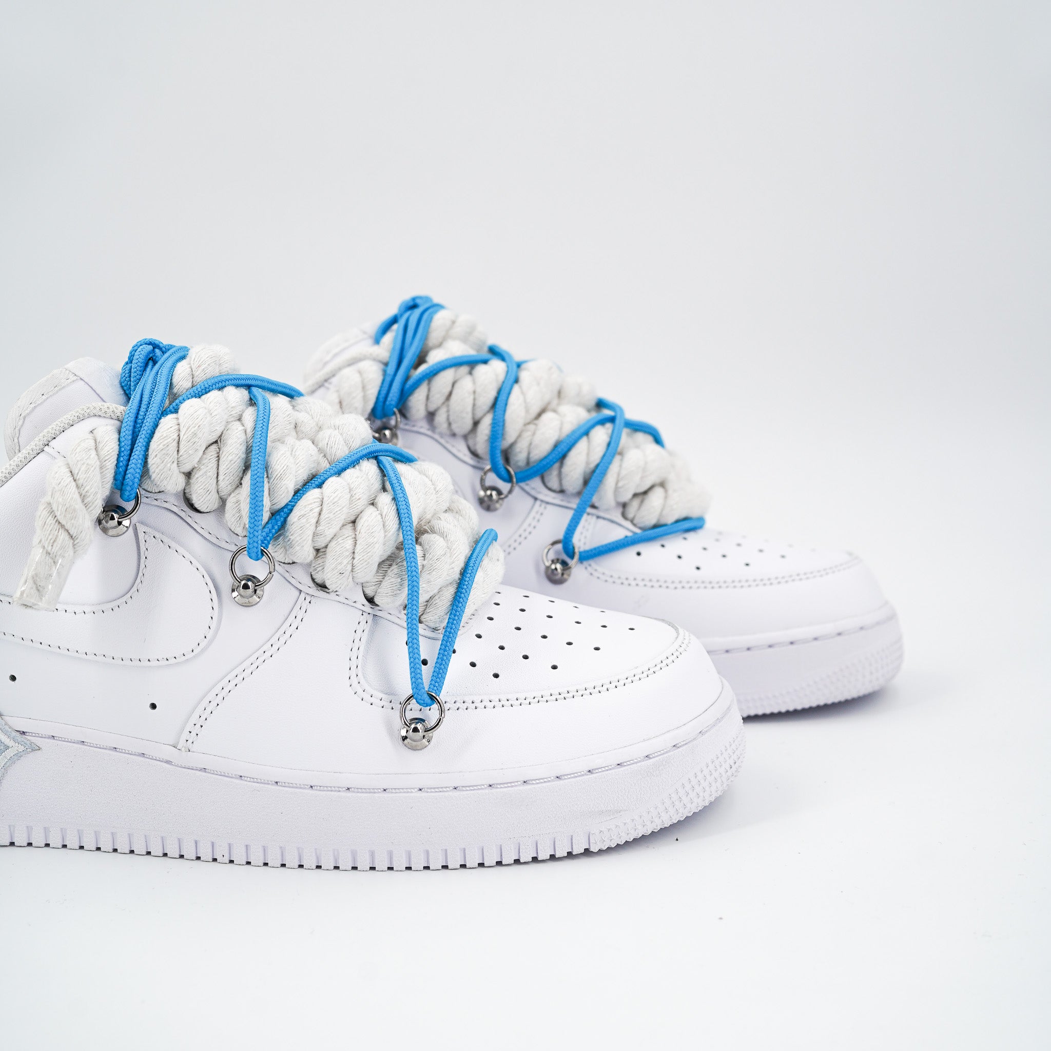 Custom Sneakers '' Rope Laces '' Thorns Blue