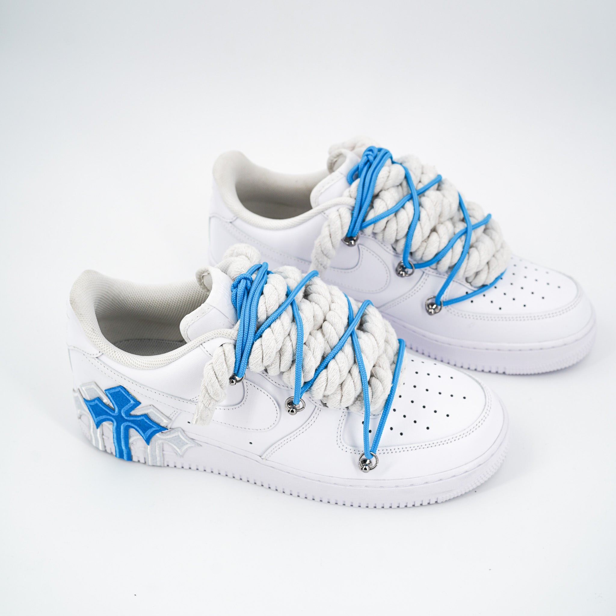 Custom Sneakers '' Rope Laces '' Thorns Blue