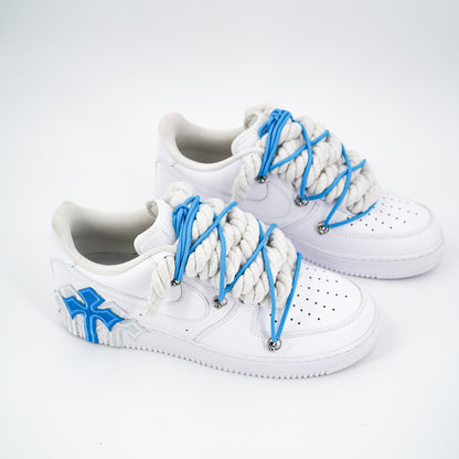 Custom Sneakers '' Rope Laces '' Thorns Blue