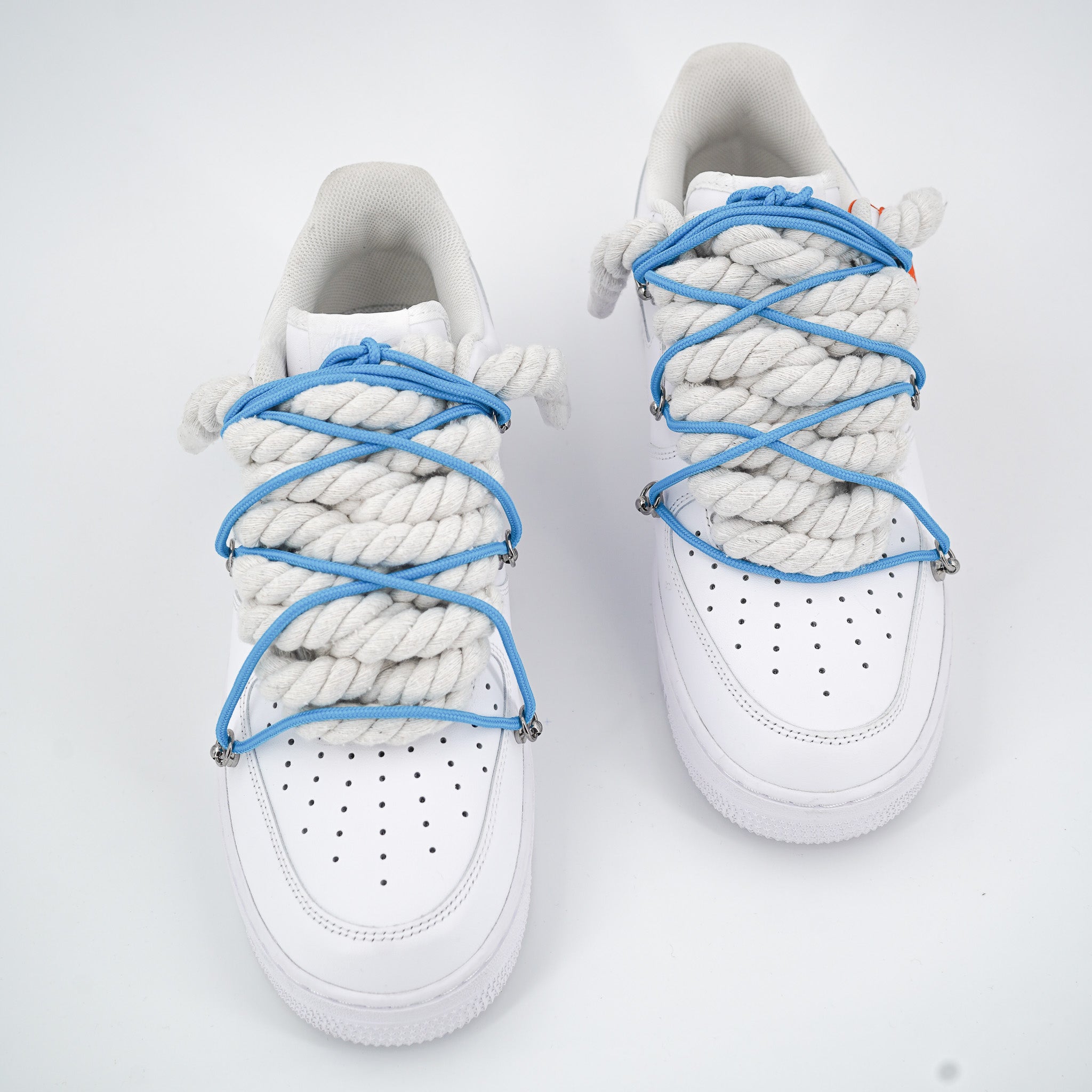 Custom Sneakers '' Rope Laces '' Thorns Blue