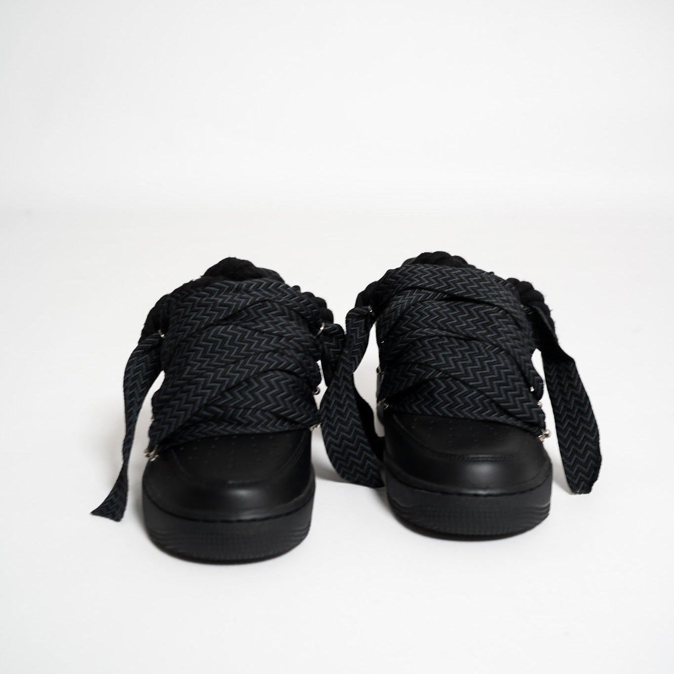 Custom Nike AF1 Black love stride ,, Lanvin Laces '' Black