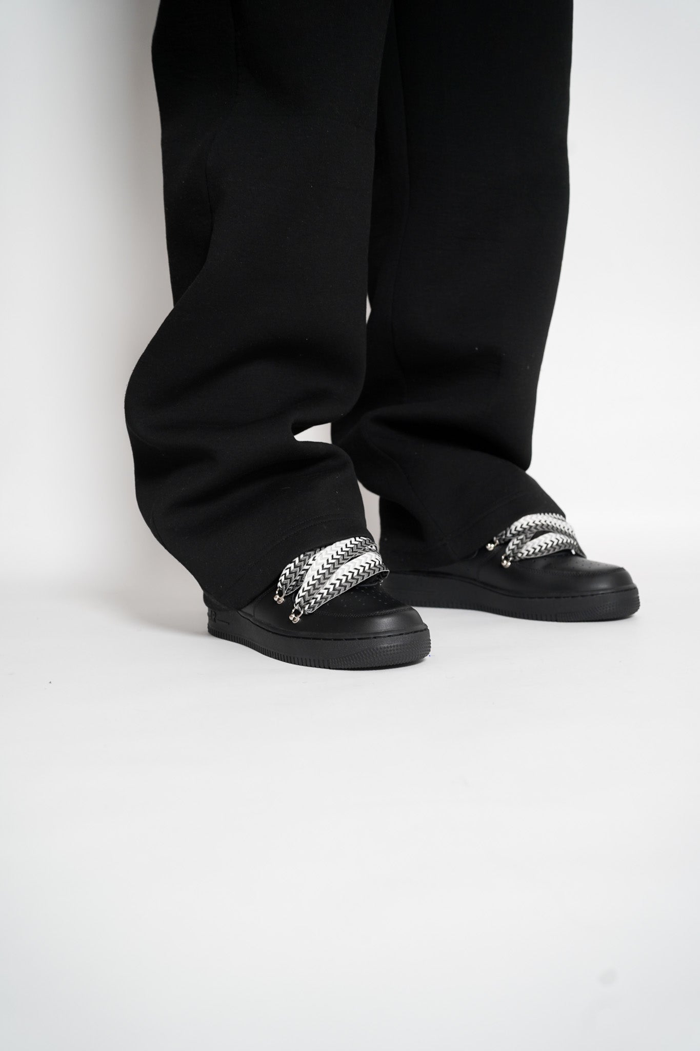 Custom Sneakers Black love stride ,, Lanvin Laces ''Black / White