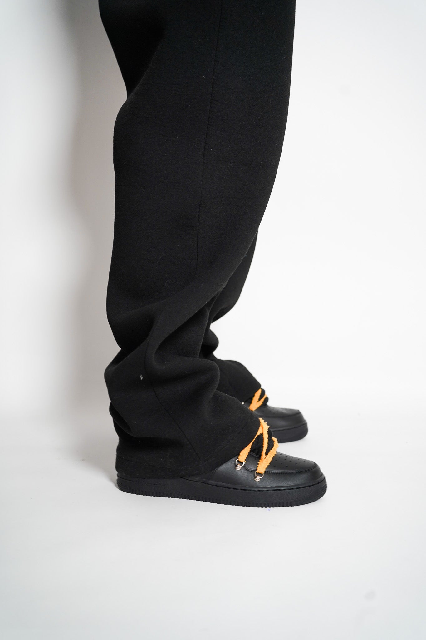 Custom Nike AF1 Black love Stride'' Rope Laces '' Extra Orange