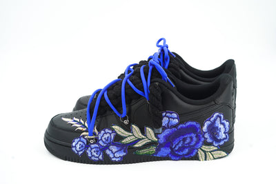 Custom Nike AF1 Black “ROPE LACES” Blue Parfait