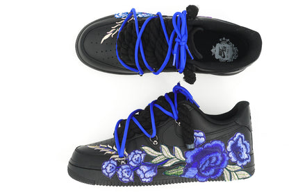 Custom Sneakers Black “ROPE LACES” Blue Parfait