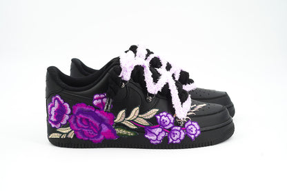 Custom Sneakers Black “ROPE LACES” Lila Parfait