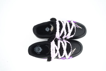 Custom Sneakers Black “ROPE LACES” Lila Parfait