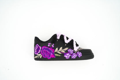 Custom Sneakers Black “ROPE LACES” Lila Parfait