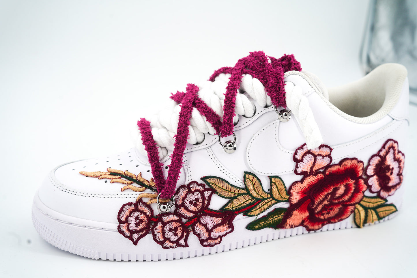 Custom Nike AF1 White “ROPE LACES” Whine Parfait
