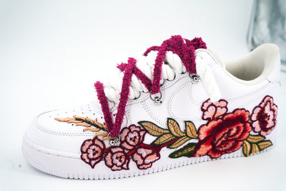 Custom Sneakers White “ROPE LACES” Red Parfait