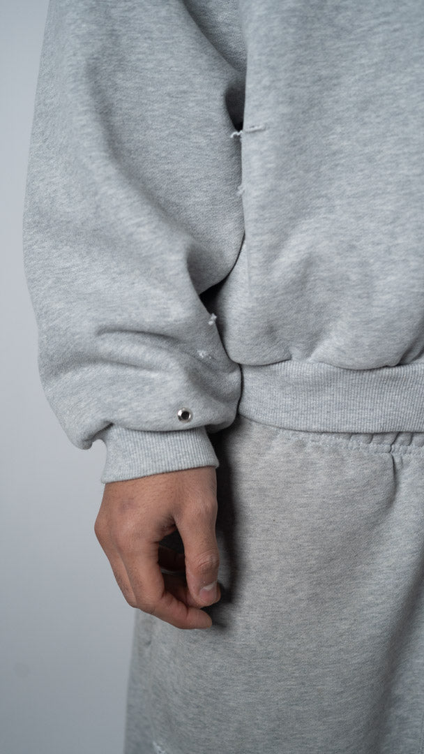 Custom Lined Zip Hoodie Gray 500g