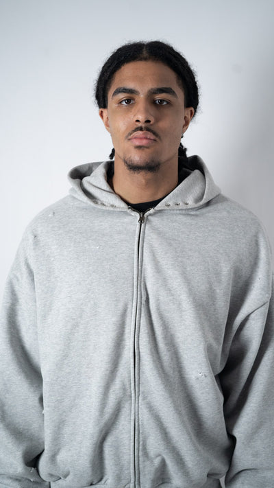 Custom Lined Zip Hoodie Gray 500g
