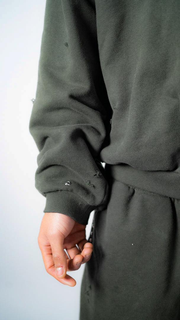 Custom Lined Zip Hoodie Olive Green 500g